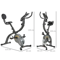 HOMCOM bicicleta pliabila fitness, 113x65x120 cm(m-3)