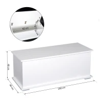 HOMCOM Cutie de Depozitare din Lemn, Moderna si Multifunctionala, pentru Camera, Intrare, Alb(m-3)