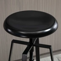 HOMCOM Set de 2 Scaune de Bar Inaltime Reglabila si Suport pentru Picioare, Stil Industrial(m-8)