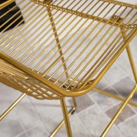 HOMCOM Set 2 scaune inalte, Suport pentru picioare, 53x56x110cm, Auriu(m-9)