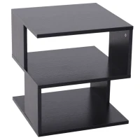 HOMCOM Masuta de cafea 3 Etajere Mobilier Modern din Lemn 40x40x43cm(m-1)