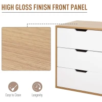 HOMCOM Dulap din lemn cu 3 sertare moderne pentru Casa si Birou(m-5)