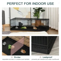 PawHut cusca pentru iepuri si porcusori de Guineea, neagra(m-4)