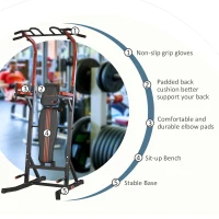 HOMCOM Statie Pliabila Multifunctionala Antrenament Bara de Tractiune, Scaun Roman(m-8)