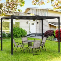 Outsunny pergola cu trapa pentru foisor gradina 3.48x3m, gri(m-2)