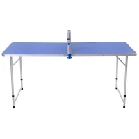 Outsunny Masa Pliabila Multifunctionala de Camping cu Plasa de Ping Pong 160 x 80 cm(m-7)