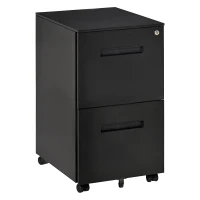 Vinsetto Dulap cu sertare de Birou Clasificator pentru Dosare cu 2 Sertare Încuietoare 39x48x67cm Negru(m-1)