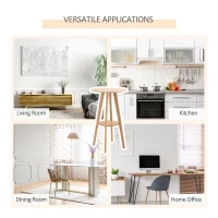 HOMCOM Masa inalta pentru bar sau bucatarie, Rotunda din Lemn Design Scandinav(m-7)