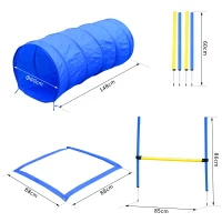 PawHut set agility pentru caini, cu slalom, tunel si obstacol(m-3)