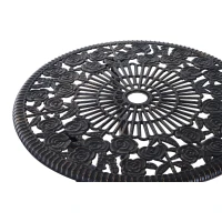 Outsunny Set Tavolo e due Sedie da Giardino in Stile Rétro con Decorazioni Floreali Color Bronzo(m-6)