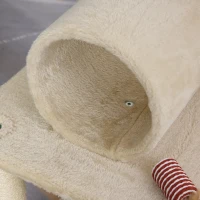 PawHut Spatiu de joaca cu suprafata de zgariat pentru pisici cu activitati multiple minge hamac din sisal plus 121cm(m-8)