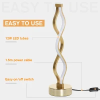 HomCom lampa de masa, cu lumina LED, Ф12.5x45cm, aurie(m-5)