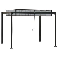 Outsunny pergola cu trapa pentru foisor gradina 3.48x3m, gri(m-1)