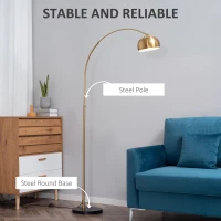 HOMCOM lampa de podea cu abajur, 30x100x167cm, aurie(m-7)