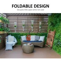 Outsunny Suport pentru Plante Pliabil, Jardinieră cu 3 Niveluri, Raft de Exterior pentru Plante, 40x37x93 cm, Lemn Natural(m-4)