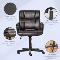 Vinsetto scaun ergonomic, imitatie piele 61x69x90-100cm, maro(m-7)