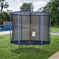 HOMCOM Trambulina elastica pentru Copii si Adulti, cu Plasa de siguranta Φ244cm(m-2)