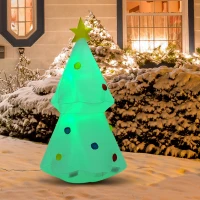 Homcom Brad de Craciun Gonflabil cu Lumini LED 180 cm Alb(m-2)