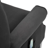 Homcom Fotoliu Masaj in Catifea, Negru, 78x83x101cm(m-8)