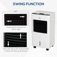 HOMCOM Aparat de racire Ventilator cu Ghiata camere 20m² 9 funcții telecomanda(m-6)