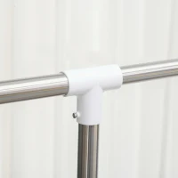 HOMCOM Suport pentru imbracaminte şi pentru Rufe Extensibil cu 3 nivele şi roti din Otel(m-9)