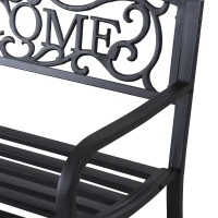Outsunny Bancă de grădină din metal negru design Vintage(m-9)