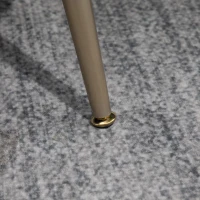 Homcom Pouf Captusit cu Invelis Gri Deschis si Picioare din Metal(m-5)