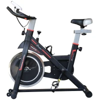 Homcom Cyclette Allenamento Aerobico da Casa Professionale in Acciaio, Nero(m-4)