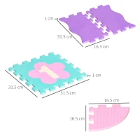 HOMCOM covor tip puzzle, 2 in 1, cu 25 piese, acopera 120 cm(m-3)