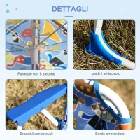 Outsunny Scaun Pliabil pentru Copii cu Umbrela Parasolar pentru Mare si Camping(m-6)