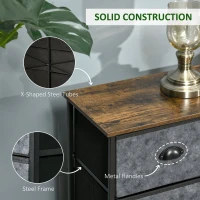 HOMCOM Comoda cu 6 sertare din Material Textil si Otel 80x30x70cm Multicolora(m-5)