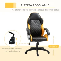 Vinsetto Scaun de Birou Ergonomic Inaltime Reglabila Balansoar si Roti(m-6)