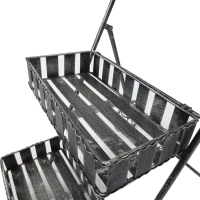 Outsunny Ghiveci de Gradina pe 3 Niveluri cu Roti, Argintiu,53 x 39 x 79 cm(m-8)