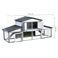 PawHut Cusca pentru iepuri pentru Exterior din Lemn pentru 2-3 Iepuri sau Rozatoare Alba(m-3)