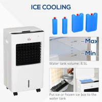 HOMCOM Aparat de racire Ventilator cu Ghiata camere 20m² 9 funcții telecomanda(m-8)