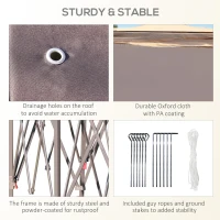 Outsunny foisor gradina, pliabil, cu plasa anti insecte, 4x3.4m, bej(m-7)