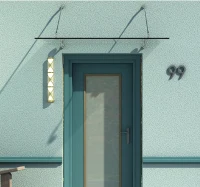 Outsunny - Tettoia porta d'ingresso baldacchino pensilina in vetro trasparente e acciaio inox(m-4)