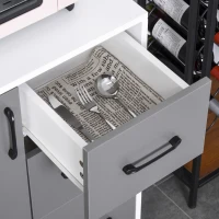 HOMCOM dulap de bucatarie, 60 x 40 x 150 cm, alb si gri(m-8)