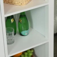 Homcom Carut Bucatarie Alb – Bufet Mobil 107×48×89 cm, Economisire Spatiu(m-7)