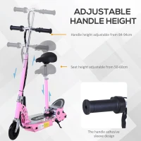 HOMCOM Trotineta Electrica cu Sa pentru Copii, Roz(m-6)