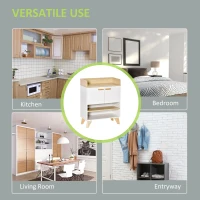 HOMCOM Mobilier multifunctional cu dulap cu 2 usi si compartimente deschise, din lemn, alb(m-6)