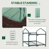 Outsunny sera gradina cu 4 rafturi, 70x50x160cm, verde(m-8)