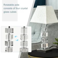 HOMCOM Lampa de Masa Cuplare E14, Abajur de Noptiera, Casa si Birou(m-5)