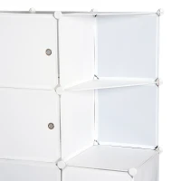 HOMCOM Dulap Gardaroba Modulara 10 Cuburi, Alb,111x47x145cm(m-10)