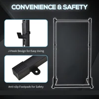 HOMCOM Suport pentru Haltere cu Inaltime Reglabila pe 32 Niveluri de 26-196cm Statie Fitness din Otel - Negru(m-6)