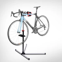 HOMCOM Suport reparare bicicletă cu Piedestal și Tăviță din Oțel, 84x75x100-160cm(m-2)
