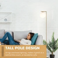 HOMCOM Lampa de podea moderna cu Bec Sferic Bec E27 Max.40W(m-7)