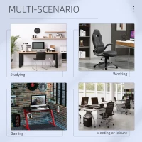 Vinsetto scaun ergonomic de birou si gaming, tapitat textil, gri(m-7)