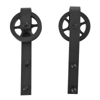 HOMCOM set accesorii sina pentru usi glisante, negru(m-8)