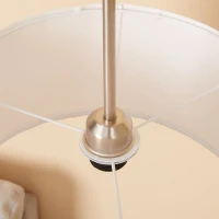 HOMCOM Lampă de podea modernă din oțel cu abajur din material textil, 65x33x158cm – alb(m-7)